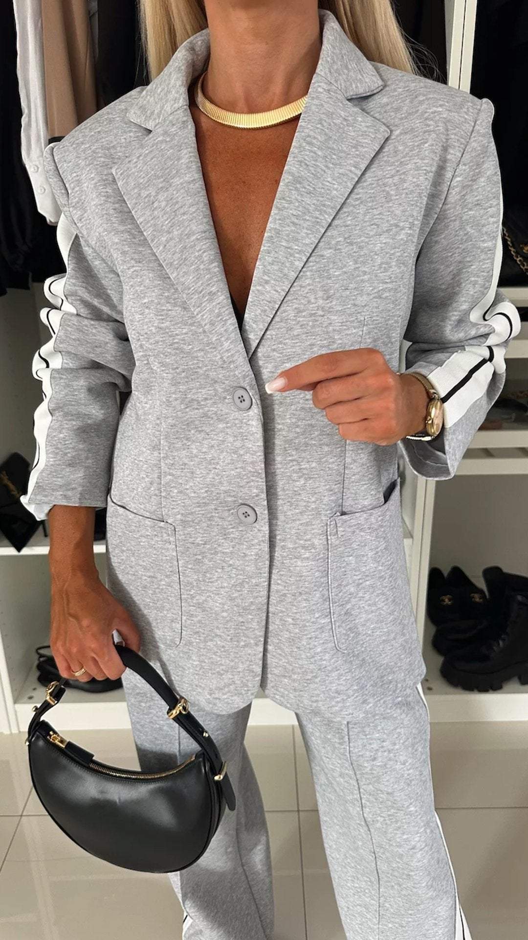 Dam Byxdress Långa Ärmar Polyester Avslappnad Passform-4