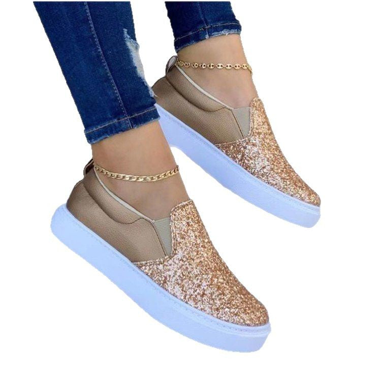 Kvinnors Sneakers Slip-On Glittrande Syntetiskt Material 4