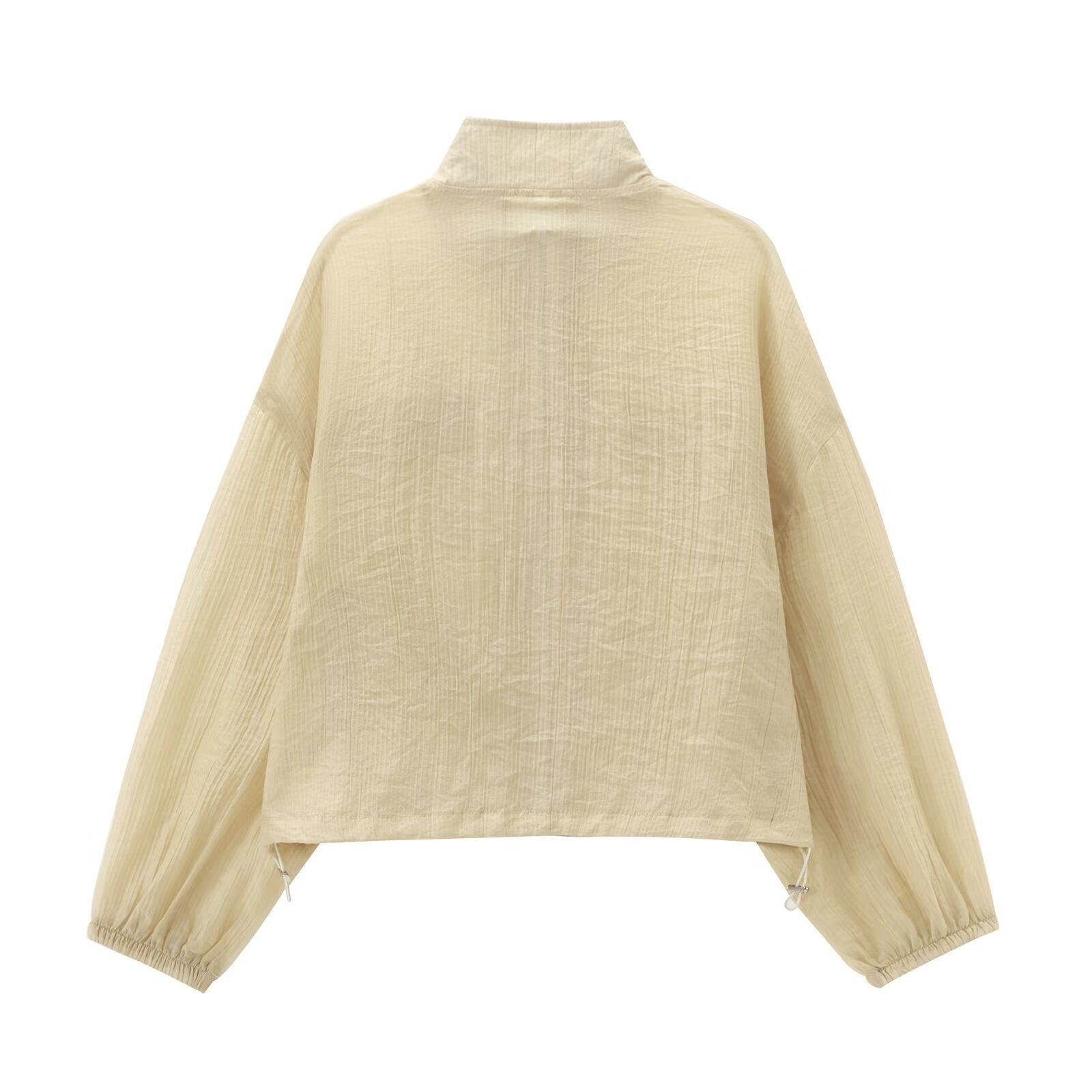 Dam Kappa Halvtransparent Monokrom Patchwork Material-3