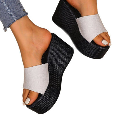 Kvinnor Wedge Pantolett Syntetiskt Läder Modern Design-5