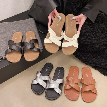 Dam Sandaler Slip-On Elegant Design Syntetisk med Vadderad Sula-5