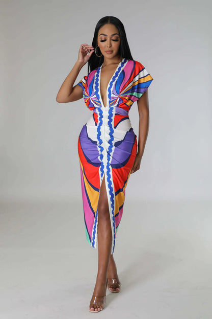 Fina Dam Klänningar Midi Bodycon Blommig Design Hållbart Material 6