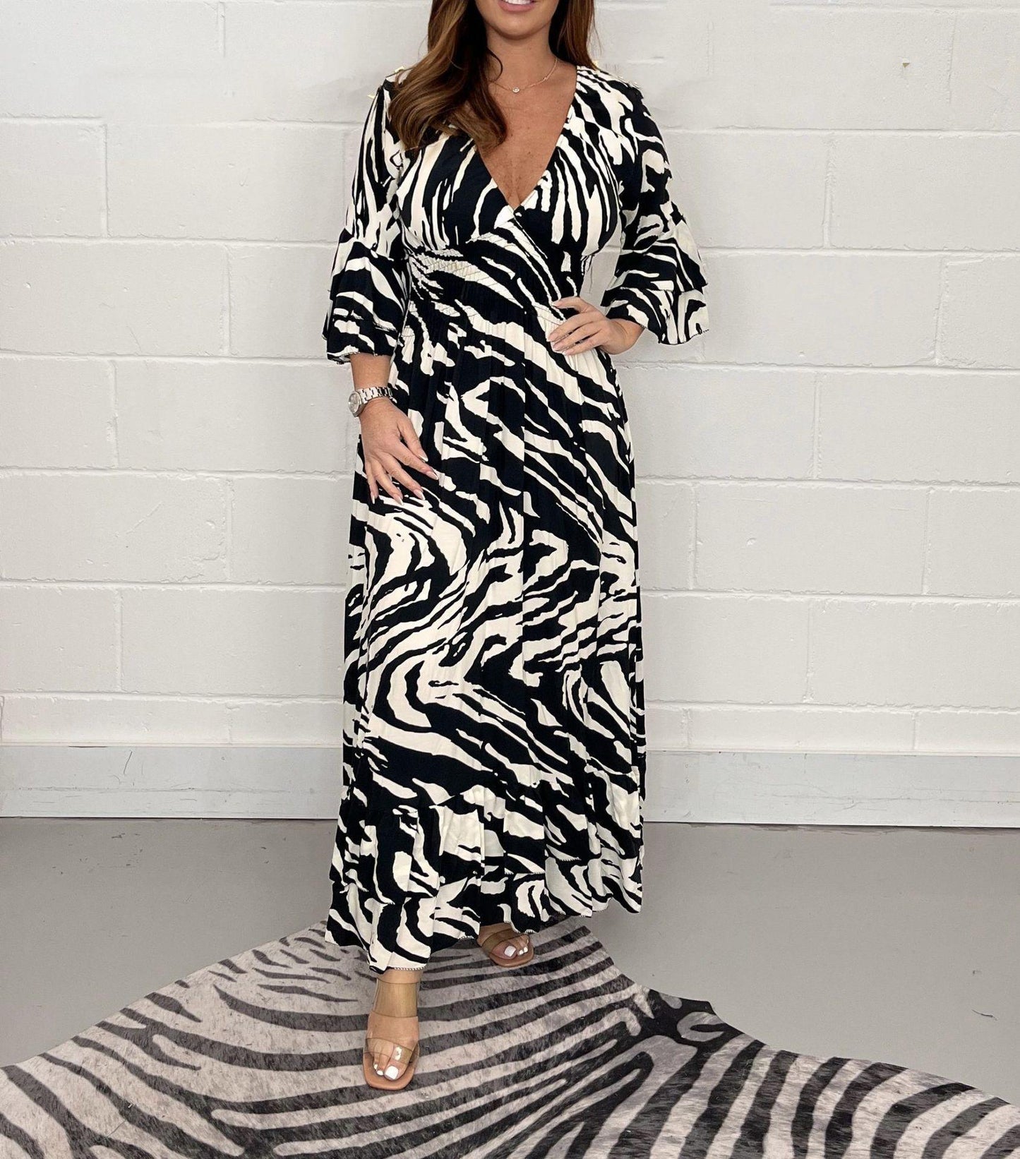 Variant image for Kvinnors A-Line Klänning Geometriskt Mönster Spandex-1