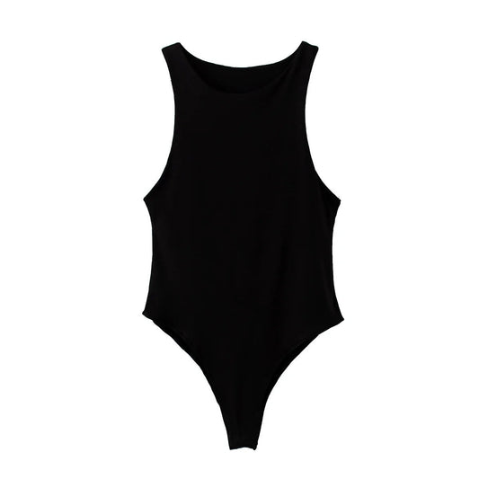Dam Tank Top Tight Passform 100% Bomull Enkelfärgad-1