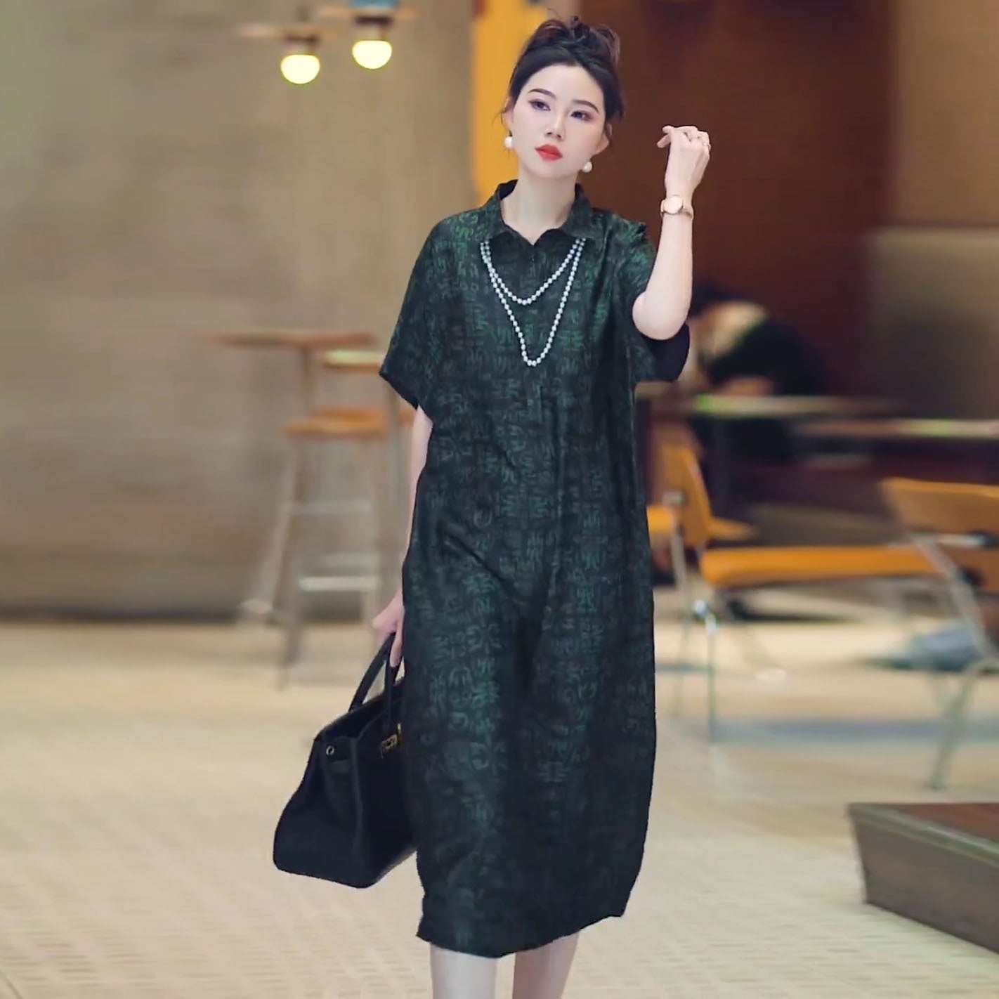 Variant image for Damklänning A-Line Polyester för Eleganta Tillfällen-1