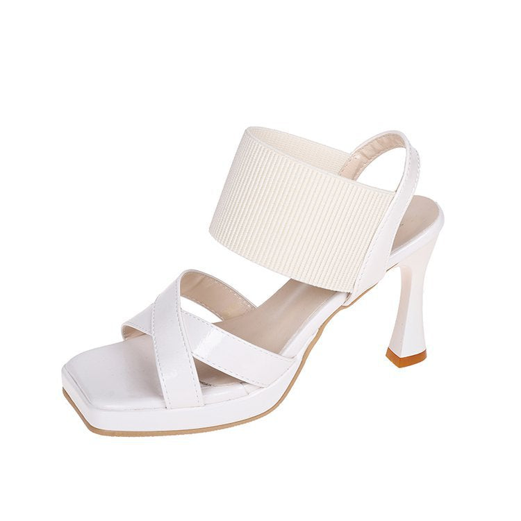 Dam Platå Sandaler Bred Rem Hög Häl Syntetisk 6