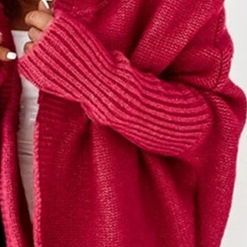 Dam Tröja Fladdermusformad med Huva i Akryl-5