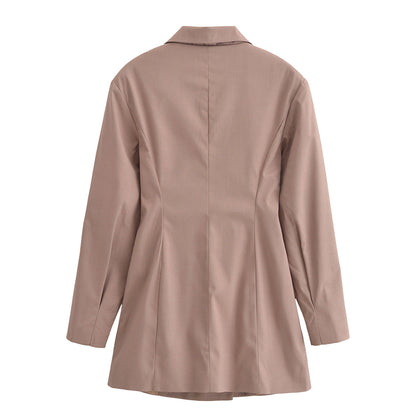 Fina Dam Klänningar Dubbelknäppt Kort Polyester Elegant 3