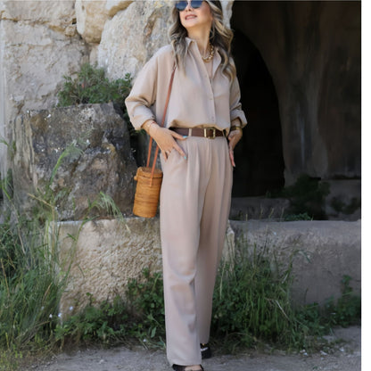 Variant image for Matchande Set Dam Topp och Byxor Avslappnad Polyester-11