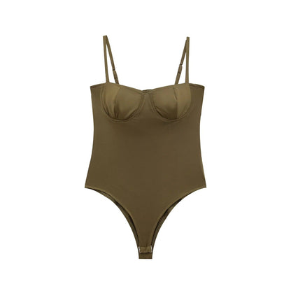 Kvinnors Bodysuit Justerbara Remmar Mjuk Elastisk Blandning 1