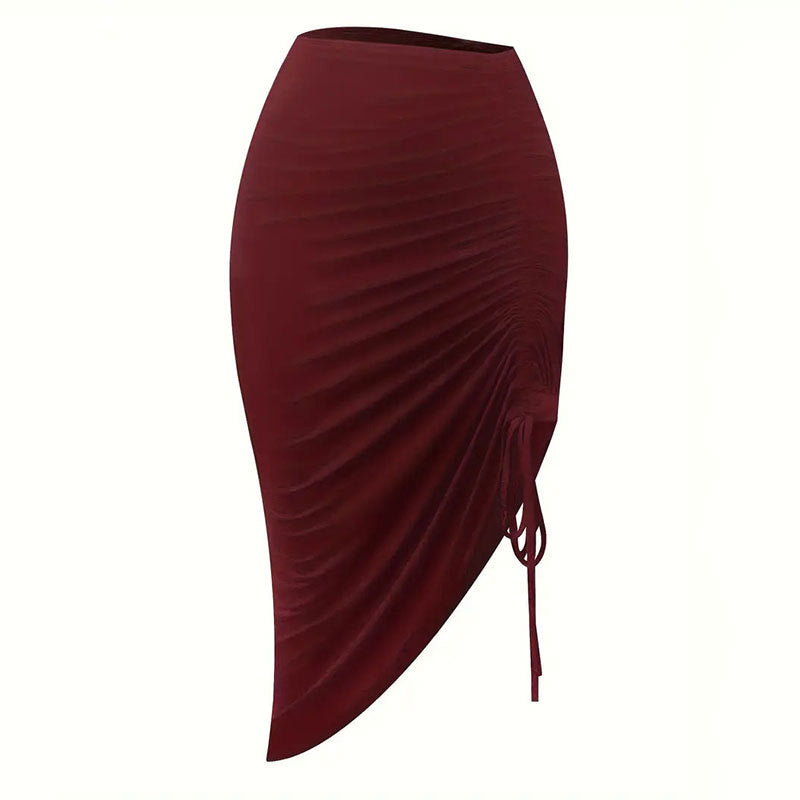 Kvinnors Wrapkjol Blommig Design Rüsch Detaljer Andningsbart Material 6