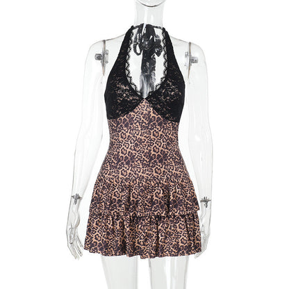 Kvinnors Babydollklänning Med Spetsdetaljer Mjukt Tyg-1