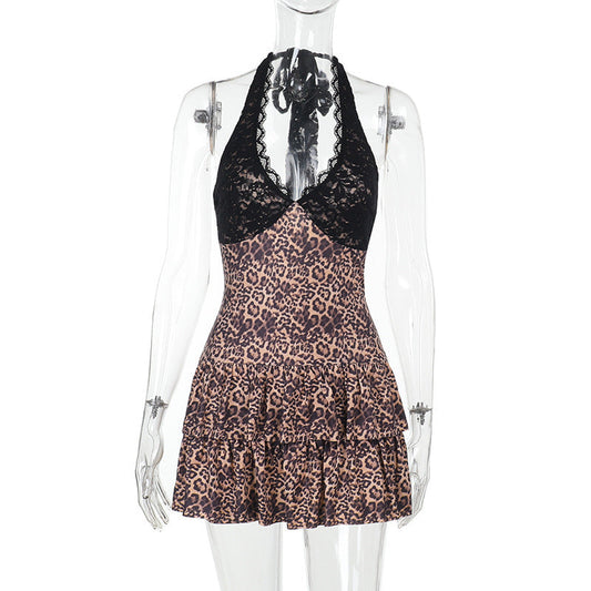 Kvinnors Babydollklänning Med Spetsdetaljer Mjukt Tyg-1