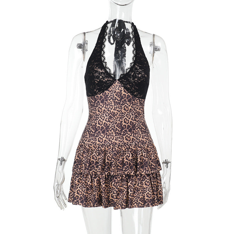 Variant image for Kvinnors Babydollklänning Med Spetsdetaljer Mjukt Tyg-1