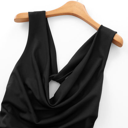 Damklänning Draperad V-Hals Lätt Tyg Elegant Wrap Klänning-3