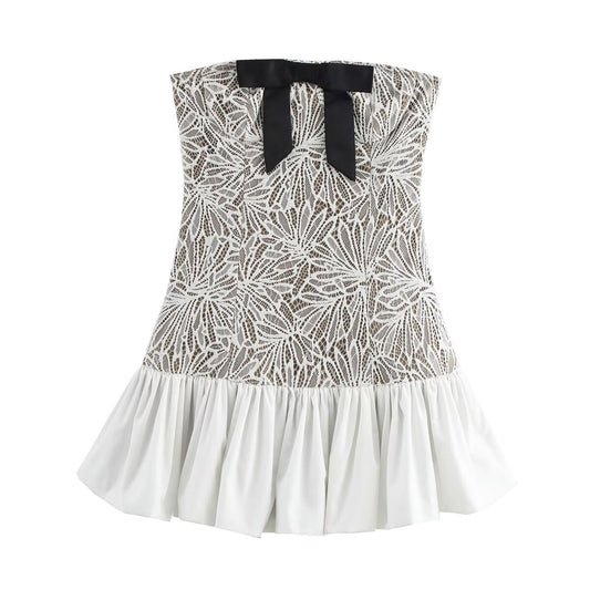 Damklänning Asymmetrisk Kjol Polyester Ärmlös Medelhög Midja-1