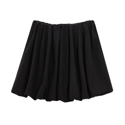 Kvinna Kort Svart Kjol Mångsidig Polyester Mini-2
