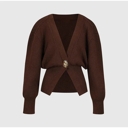 Kvinnors Cardigan Elegant Knappdetalj Mjuk Bomullsblandning 1