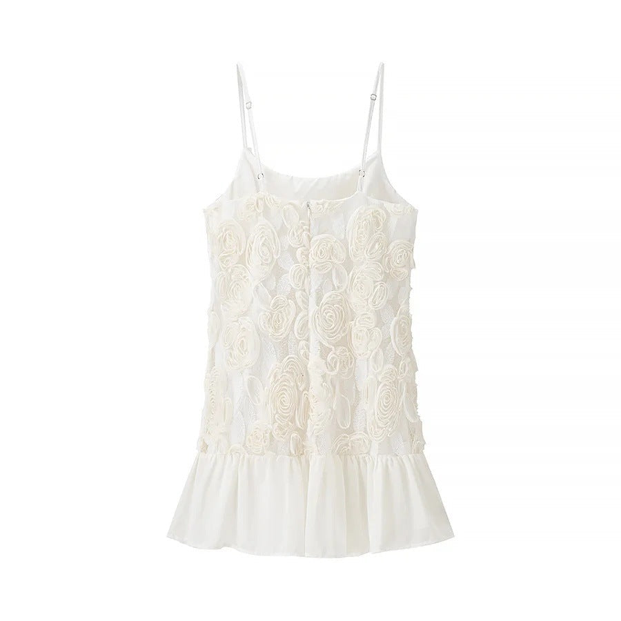 Kvinnors A-linjeformad Klänning med Blommiga Applikationer Polyester Spets 5