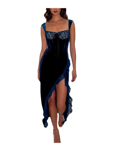 Kvinnors Off-the-Shoulder Klänning Polyester Utan Ärmar-5