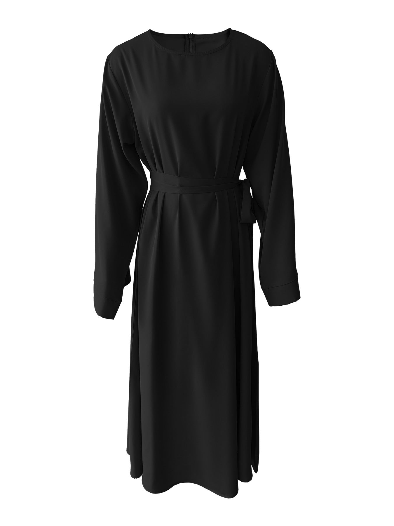 Maxikjol Dam med Snörningar i Polyester, Lång Kjol för Plus Size-5