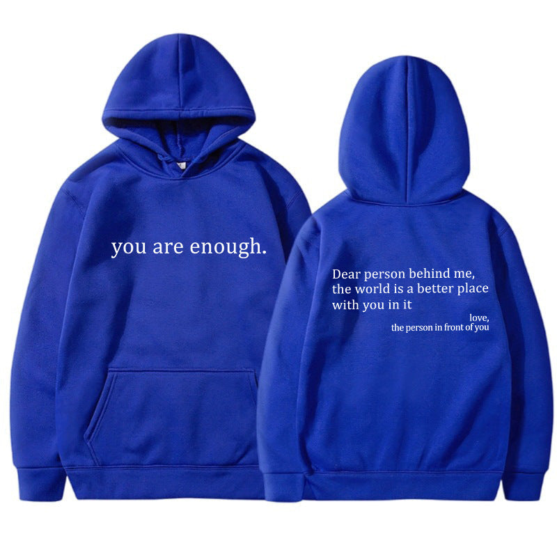 Unisex Hoodie Mjuk Bomull med Inspirerande Budskap 16