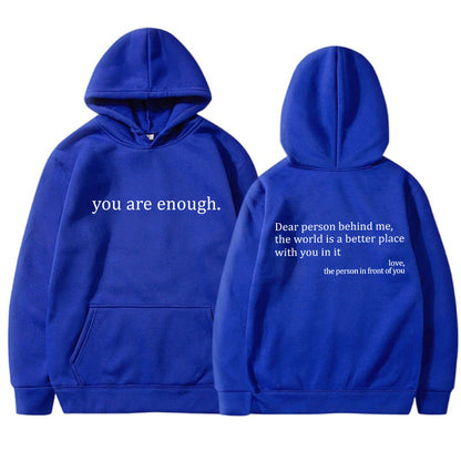 Unisex Hoodie Mjuk Bomull med Inspirerande Budskap 16