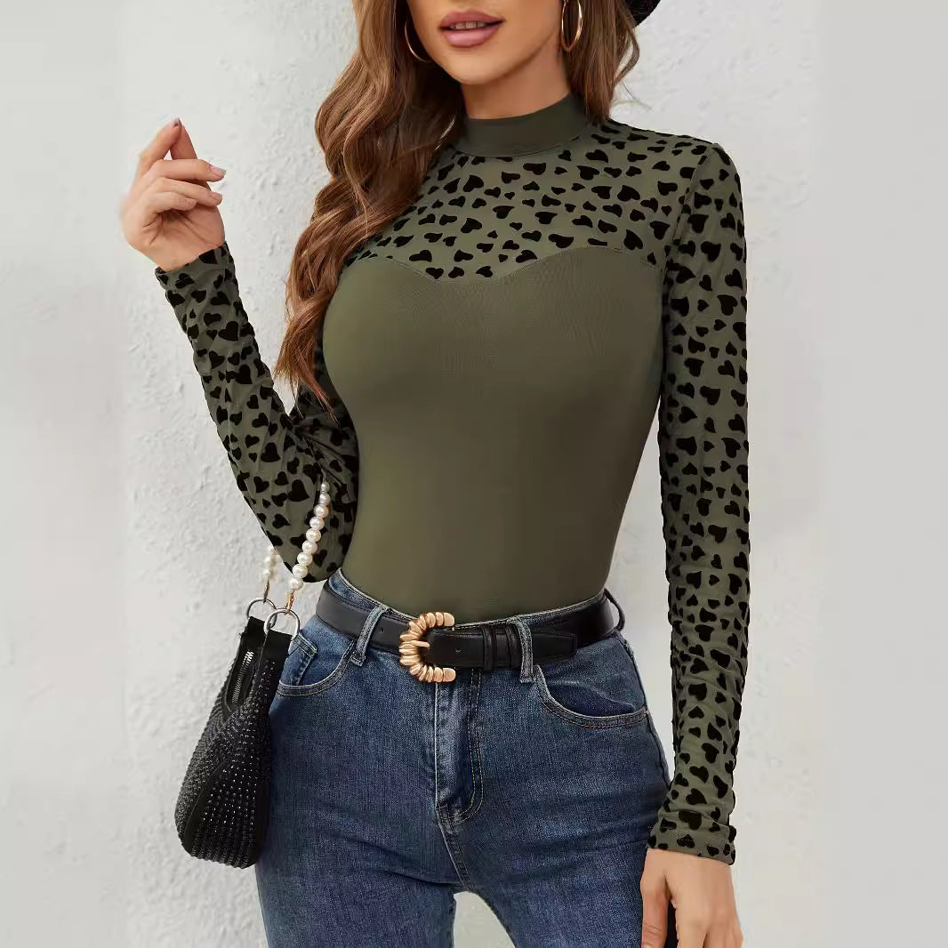 Dam Långärmad T-shirt Slim Fit Rayon-5