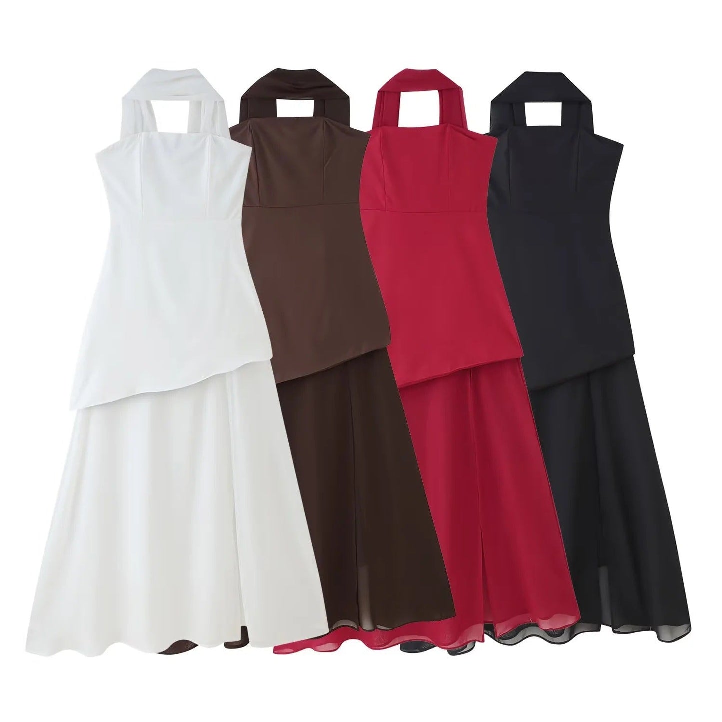 Dam Maxiklänning Flödande Material Elegant Wrap-design 2