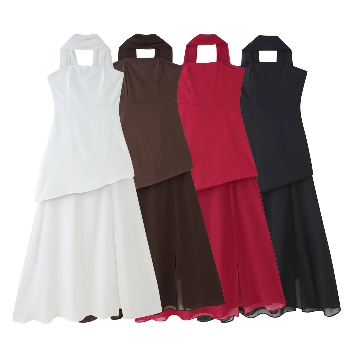 Dam Maxiklänning Flödande Material Elegant Wrap-design 2