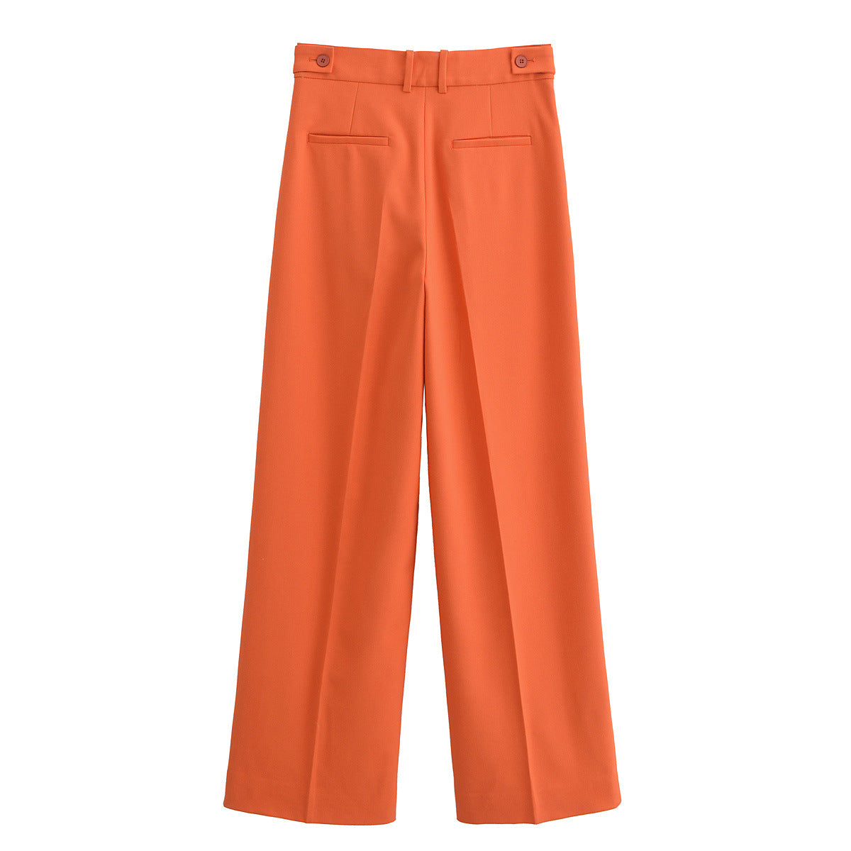Dam Bredbyxor Avslappnad Polyester Hög Midja Skrynklig Textur-3