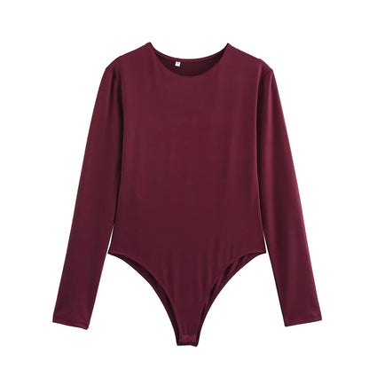 Kvinnors Bodysuit Långärmad Elegant Mjuk Tyg 11