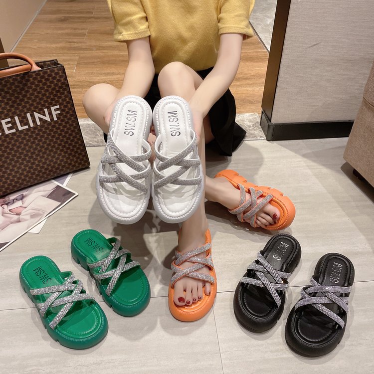 Dam Sandaler Funktionella Ergonomiska Med Glittrande Remmar 2