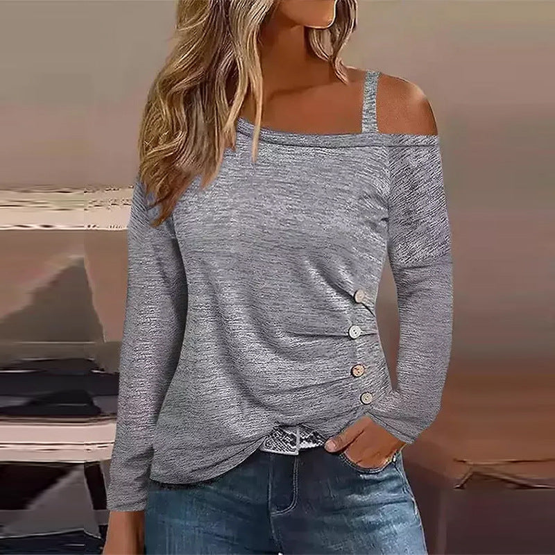 Herr Långärmad T-shirt Enfärgad Polyester Regelbunden Passform-2