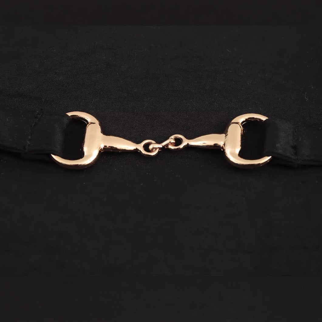 Kvinnors Knälängdsklänning Modern Krage Andningsbart Material 3