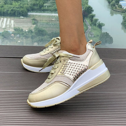 Kvinnors Sneakers Andningsbara Dämpning Metalliska Accenter 2