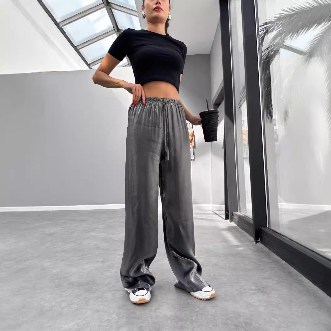 Dam Jacka Set i Polyester med Långa Byxor Avslappnad Stil-5