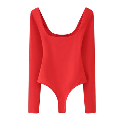 Variant image for Dam Bodysuit Långärmad Djup Halsringning Elastisk-3