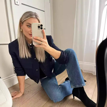 Damjacka Kort Pilotjacka Drop Shoulder Polyester-5