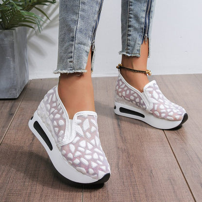 Kvinnors Slip-On Sneakers Hålmönster Lättviktig Textil 8