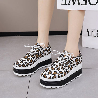 Kvinnors Platå Sneakers Leopardmönster Andningsbart Material-4