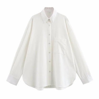 Damer Blus Avslappnad Passform Andningsbart Material-1