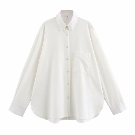 Damer Blus Avslappnad Passform Andningsbart Material-1