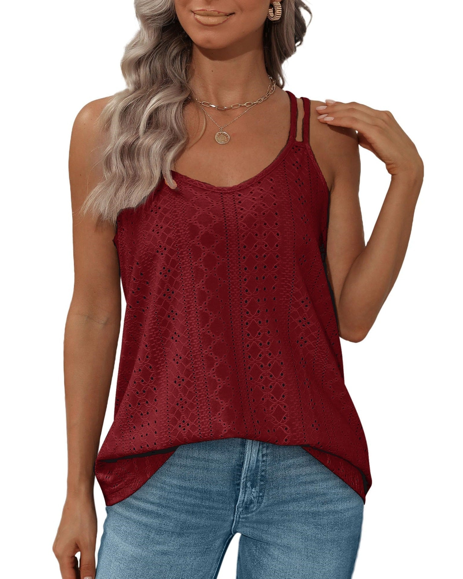 Variant image for Dam Tank Top Ärmlös Rund Krage Polyester Lätt-16