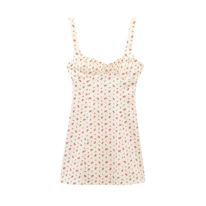 Flicka Kort Klänning Blommig Polyester-1