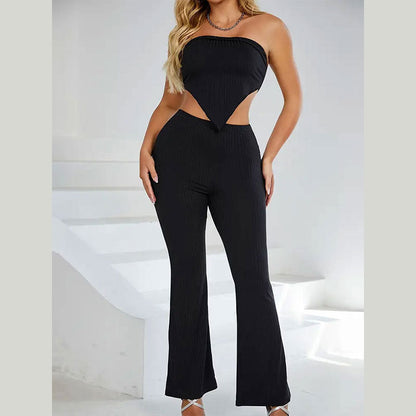 Dams Jumpsuit Asymmetrisk Design Elastiskt Tyg-4