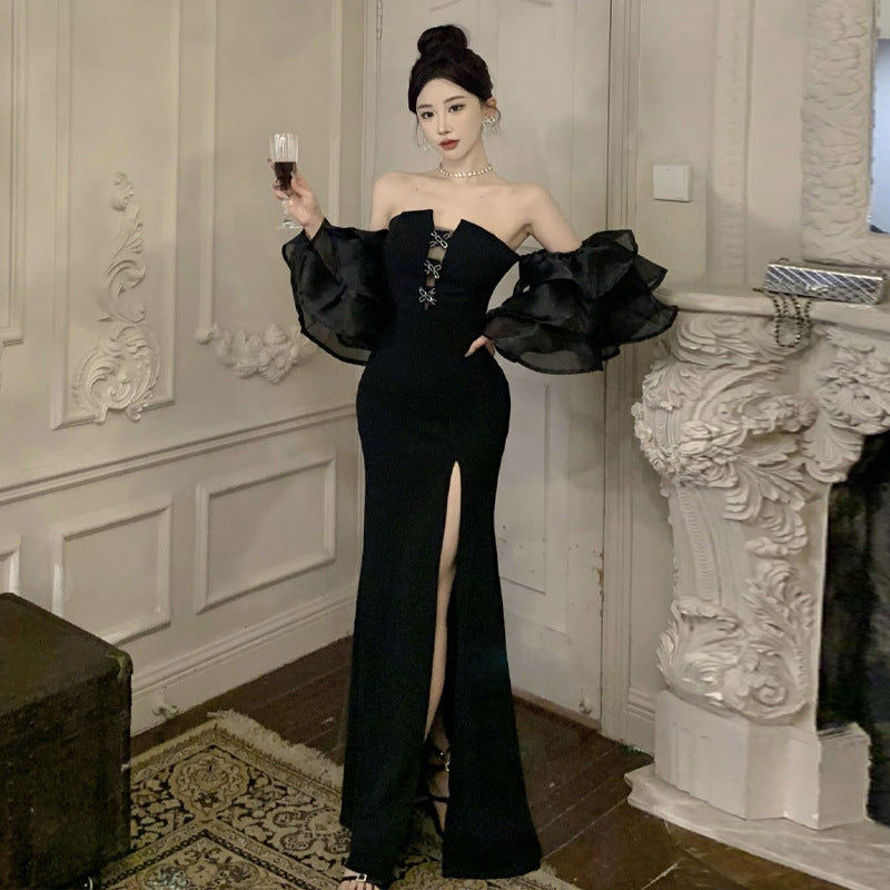 Fina Dam Klänningar Smal Fit Med Vik Ärmar Polyester-2