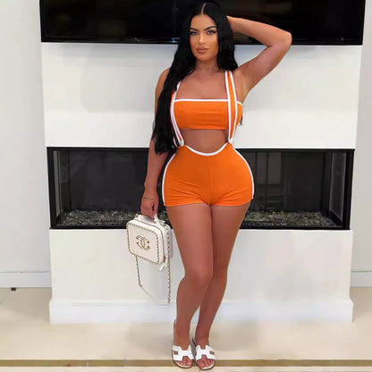 Dam Jumpsuit Kortärmad Polyester med Patchworkdetaljer-2