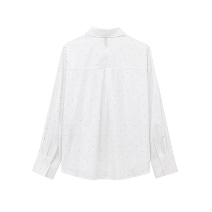 Kvinnors Överdimensionerad Skjorta Långa Ärmar Polyester-2