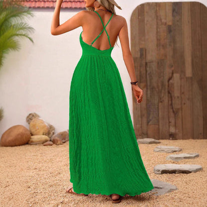 Maxi Klänning Dam Enfärgad Polyester Lång Ärmar Elegant Stil-4